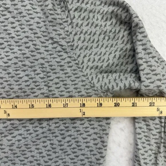American Eagle Shirt Mens Small S Gray Shark Super Soft Button Down Long Sleeve - Picture 6 of 13